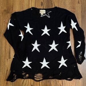 Wildfox White Label Seeing Stars Sweater with White Star Pattern Sz S